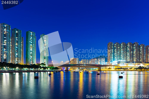Image of Residential district in Hong Kong at night