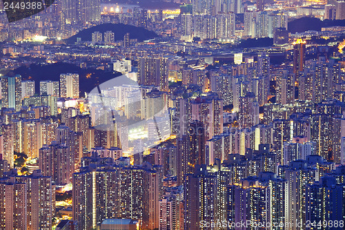 Image of Cityscape in Hong Kong at night