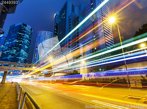 Image of Traffic trail in city at night