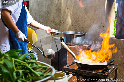 Image of Cooking food at outdoor