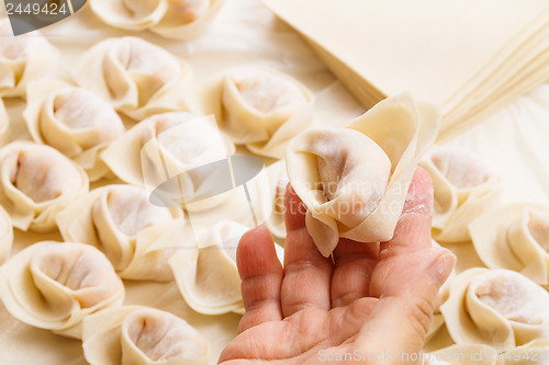Image of Wrapping of Chinese dumpling