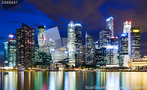 Image of Singapore city skyline at night