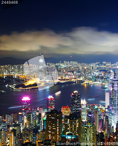 Image of Hong Kong city view from peak at night