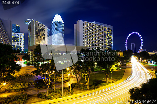 Image of Singapore skyline at night