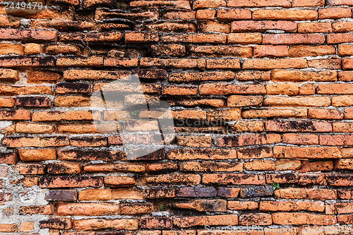 Image of Ancient red brick wall