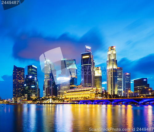 Image of Singapore city skyline at night