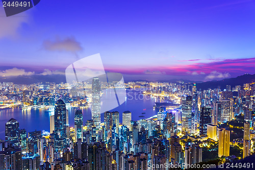 Image of Hong Kong skyline during sunrise