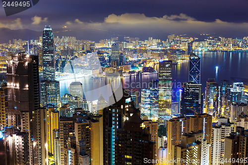 Image of Cityscape in Hong Kong at night