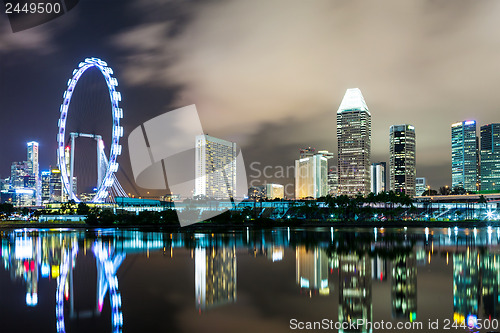 Image of Singapore skyline at night