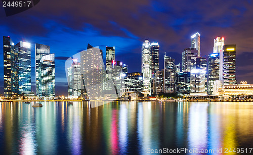 Image of Singapore city skyline at night