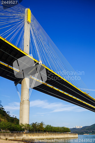 Image of Ting Kau suspension bridge in Hong Kong