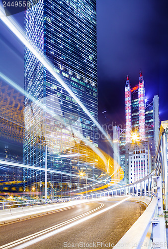 Image of Traffic trail in city at night