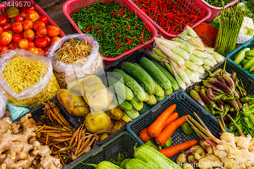 Image of Vegetable in market stall