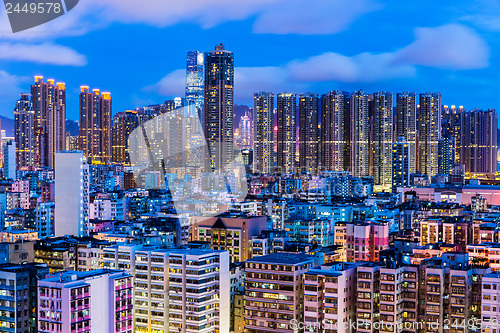 Image of Urban city in Hong Kong at night