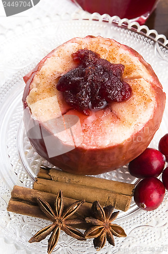 Image of Baked apples with cranberry jam