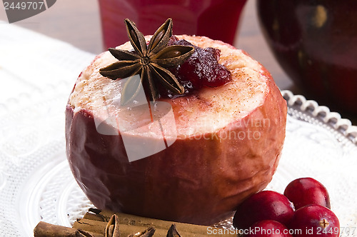 Image of Baked apples with cranberry jam