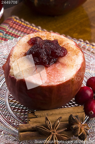 Image of Baked apples with cranberry jam