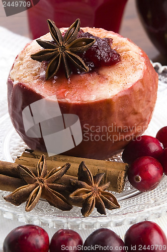 Image of Baked apples with cranberry jam