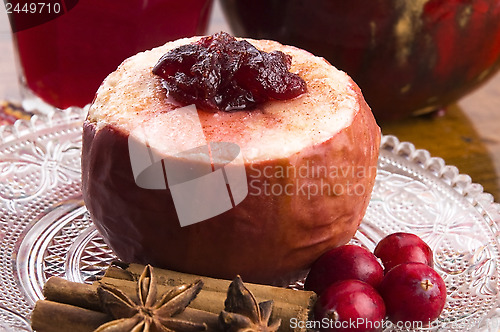 Image of Baked apples with cranberry jam