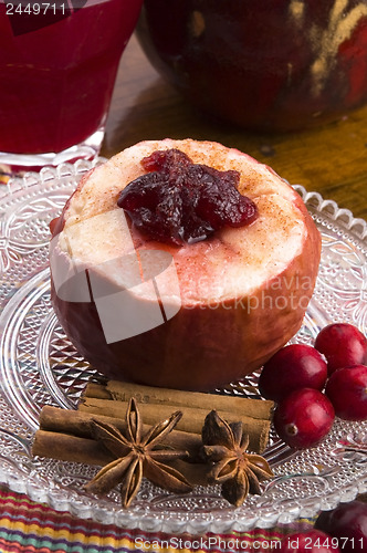 Image of Baked apples with cranberry jam