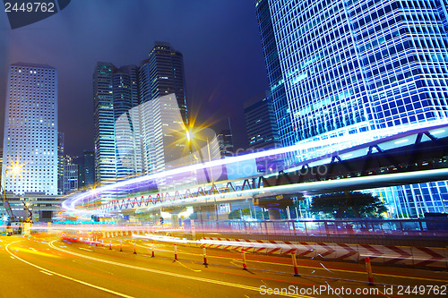 Image of Traffic trail in city at night