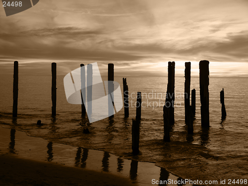 Image of Broken Pier Sepia