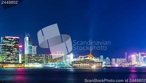 Image of Cityscape in Hong Kong at night