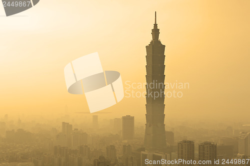 Image of Taipei, Taiwan evening skyline