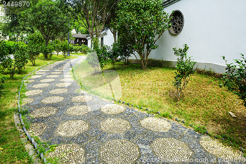 Image of Pebble stone path in the chinese garden