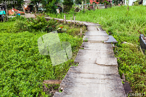 Image of Wooden path in countryside
