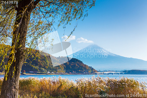 Image of Mt. Fuji and lake