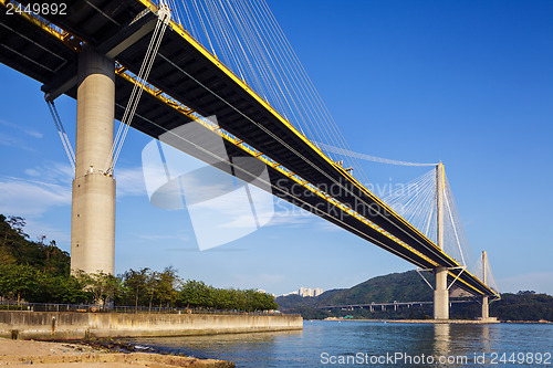 Image of Ting Kau suspension bridge in Hong Kong