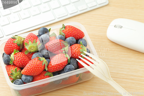 Image of Berry mix lunch box at office