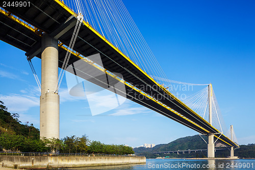 Image of Ting Kau suspension bridge in Hong Kong