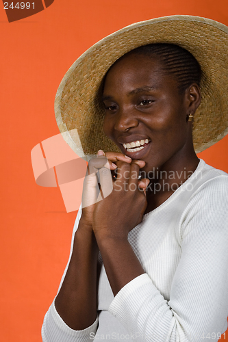 Image of african girl with hat