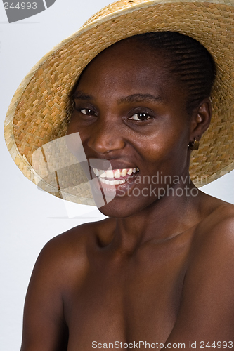 Image of african girl with hat