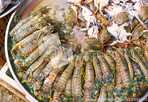 Image of Fresh seafood in the wet market