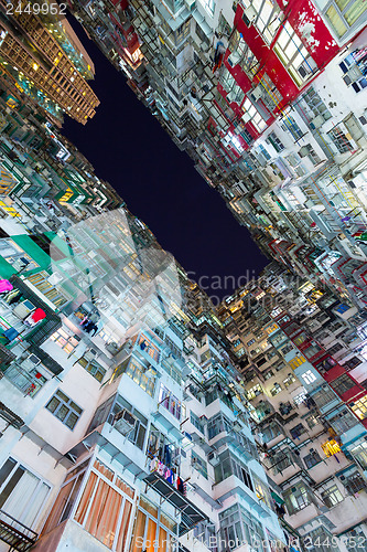 Image of Overcrowded residential building in Hong Kong