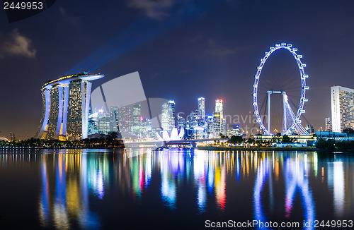 Image of Singapore skyline at night
