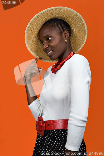 Image of african girl with hat