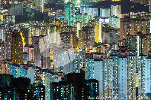 Image of Cityscape in Hong Kong at night