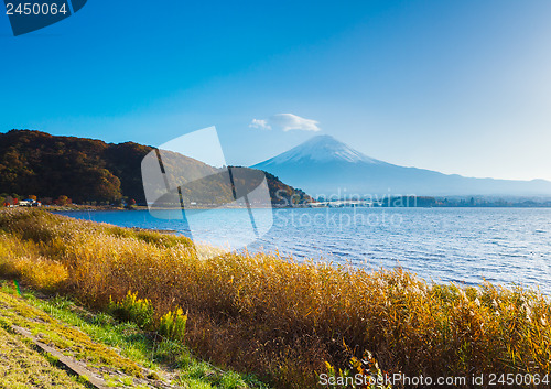 Image of Mt. Fuji and lake