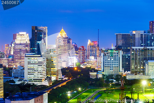 Image of Bangkok skyline at night