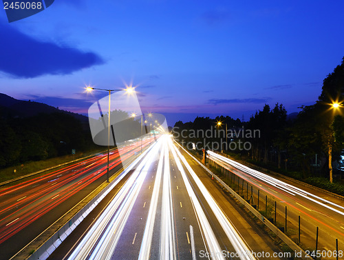 Image of Traffic trail on the highway