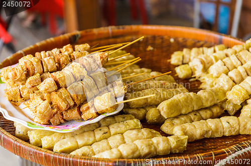 Image of Grilled food on food market in Thailand