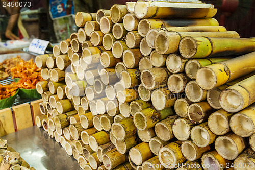 Image of Thai tradition bamboo rice