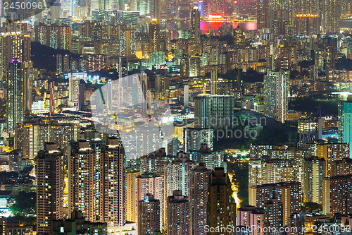 Image of Cityscape in Hong Kong at night