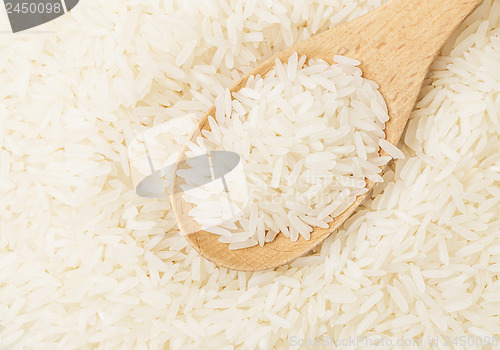 Image of Chinese white rice on spoon