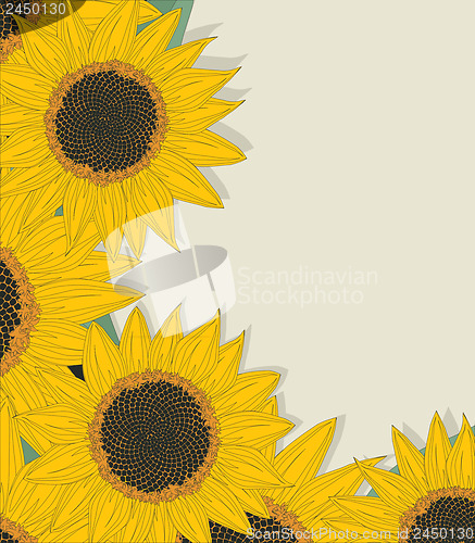 Image of Sketchy sunflowers card