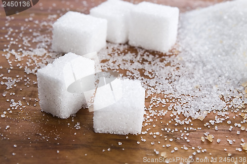 Image of Various kinds of sugar close up 